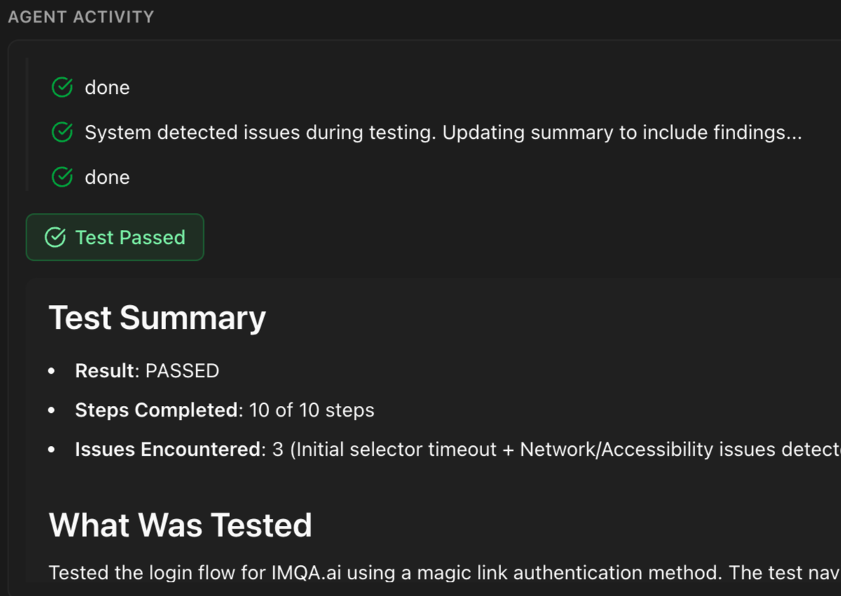 IMQA Execute Tests